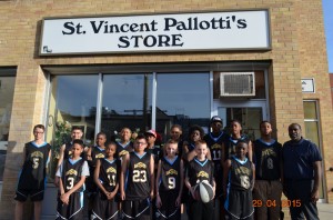 The teams collected food and clothing for the St. Vincent Pallotti’s Kitchen        